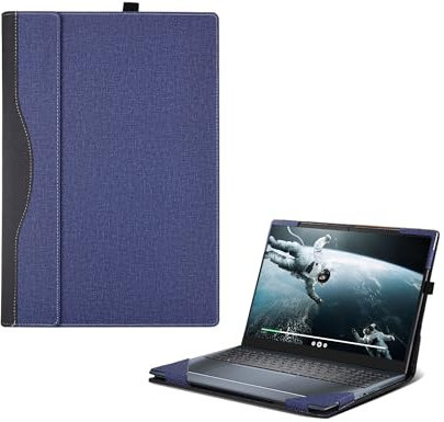 Laptop Cover for Dell inspiron 16 inch 7640 7635 5620 5625 5630 5635 7610 7620 Vostro 7630 2-in-1 All Inclusive Drop Case 16 PU Leather Protective Laptop Bag Detachable Shell (Blue)