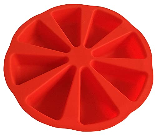 Aoguaro Stampo in silicone per quiche triangolari a 8 griglie, per forno e pizza, antiaderente, per fare fai da te, per torte, muffin, formaggi, pane, gelati, ecc