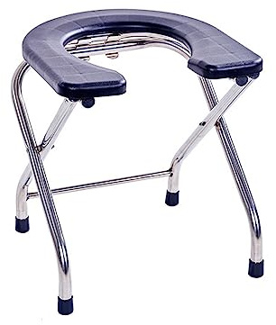 predolo Sgabello da Toilette per WC per Sedia da Doccia da Bagno, Comodo Multiuso, Sedile Smerigliato Sedile per Sedia da Toilette Pieghevole Facile da Lavare, Nero 38 cm di Altezza