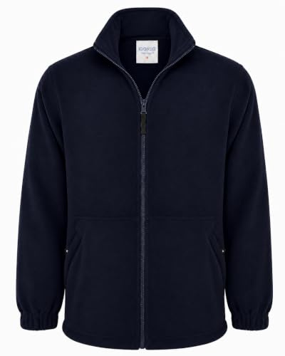 IQONEQ Men's Full Zip Fleece Jacket, Warm Soft Lightweight Casual Outdoor Coat with High Collar for Work, Hiking, Camping, Travel, Walking, Weekends & Everyday Wear