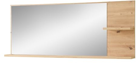 BARI Wandspiegel in Artisan Eiche Optik FSC-zertifiziert - Praktischer Spiegel mit Ablage für Flur & Garderobe - 148 x 60 x 17 cm (B/H/T)