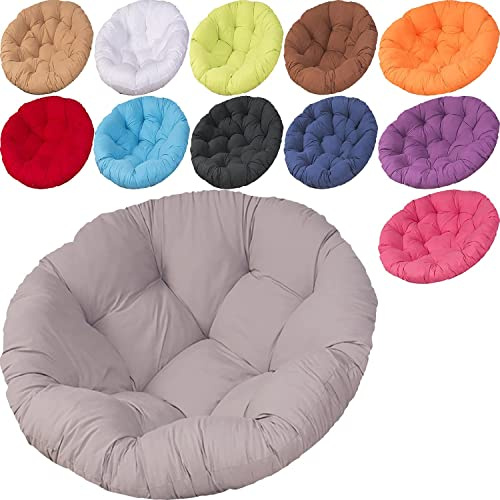 Papasan - Cojines redondos para silla, impermeables, para exteriores, cojín giratorio para silla Papasan, cojín grueso para sillón interior y exterior