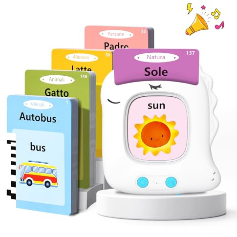 Talking Flash Cards Bambini Regalo 224 Parole Giochi Autismo Montessori | Schede Parlanti Flashcards Giocattoli Educativi per Bambino Bambina Regali di Compleanno