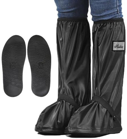 YUZHEDM Couvre Chaussure Impermeable Couvre Chaussures Pliables Réutilisables en PVC Surchaussures Impermeables Avec Semelles Antidérapantes et Fermetures éclair Surchaussures Imperméable.（37-40)