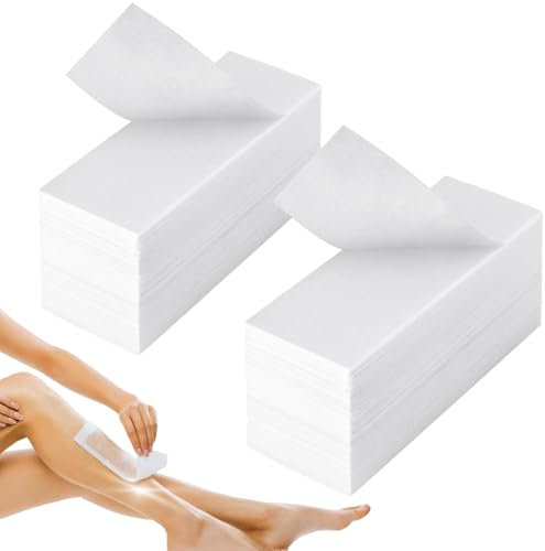 Waxing strips, 200 Stück Vliesstreifen in Profiqualität, Wachs haarentfernung, Wachsstreifen haarentfernung, Vliespapier zur Haarentfernung, Waxing set für jede Art von Depilation auf Bein, Brust