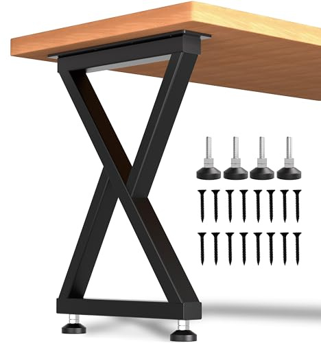KOSEOO Metal Table Legs 28 x 18 Inch, Heavy Duty Steel X-Frame, Set of 2