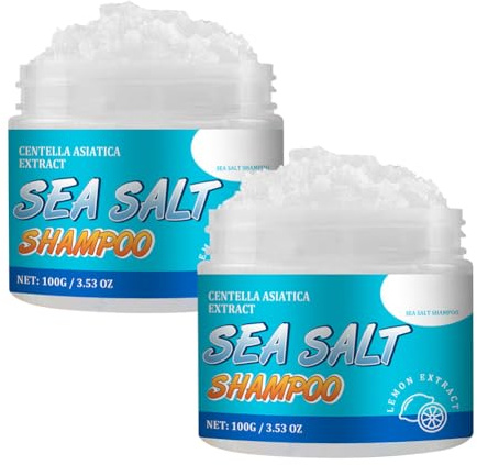 Wenrny Sea Salt Scalp Scrub Shampoo,2 Pack 2 In 1 Scalp Scrub Exfoliator Shampoo for Deep Cleansing,Oil Control,Anti-Dandruff and Nourishing Hair Care for All Hair Types,100g