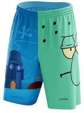 Ataviko Pantaloncino B. Bottom, Spugna,Stella di Mare Personaggio, Beach Volley, Gym Palestra, Passeggio, Gioco e Tempo Libero, Sport Estivi (IT, Testo, L, Regular, Regular, Verdino)