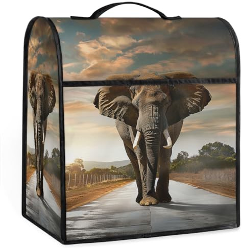 Mexpekil Funda para batidora de pie de elefante de 5 a 8 cuartos de galón, cubiertas antipolvo para electrodomésticos de cocina con asa superior y bolsillos, accesorios universales para decoración de