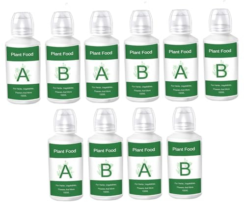 Confezione da 5 mangimi per piante idroponiche A&B, granuli per piante da interno, soluzione nutritiva per verdure, erbe, fiori, fertilizzante solubile in acqua facile da usare, nutrimento