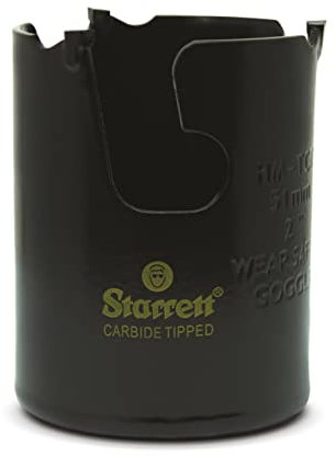 Starrett Tungsten Carbide Tipped Holesaw - MPH0200 Multi Purpose Cut TCT Hole Saw Cutter - For Wood MDF Plastics Ceramic Wall Tiles - 51mm