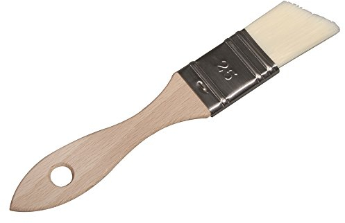 Rayher Breitpinsel schräg, Synthetik-Pinsel, Holzstiel, Aluminiumzwinge, schräge Synthetikborsten, Lasurpinsel, Lackpinsel, Borstenpinsel, 37044000, Beige, Silber
