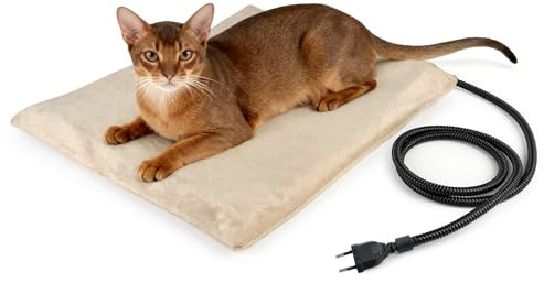 NICREW Manta Eléctrica para Gatos 45x40 cm de Temperatura Constante, Manta Térmica para Animales, Manta Eléctrica Gatos con Cubierta Lavable, 30 W