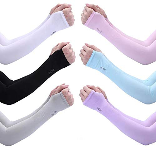 Moguxb Unisex Arm Ärmel 6 Paar sport ärmel Radsport Armlinge rutschfest Anti UV Running Armlinge 6 Farben Arm Sleeves für alle Outdoor Sport Schutz für die Haut für Damen Herren