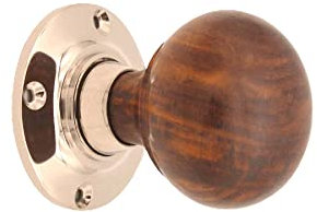 Infinity Decor Boutons de porte traditionnels victoriens en bois à mortaise/100 % bois d'ébène pur et palissandre/nickel (chignon en palissandre)