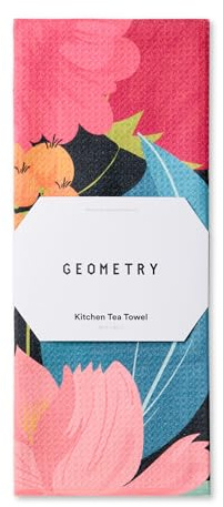 GEOMETRY Kitchen Tea Towels - Quick Dry Microfiber Dish Towels for Kitchen My Garden, 18 x 30 1 Pack