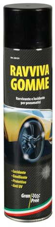 Gran PREE 38131 Lucida Gomme Spray per Auto e Moto, Ripristina Colore Originale, Resistente a UV e Agenti Atmosferici