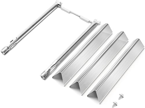 GFTIME 7635 Flavorizer Bars y 69785 tubos quemador piezas de repuesto para Weber Spirit 200 Serie, Spirit I II E210 220, S210 220 (con botones de quemador frontal), barras aromáticas quemador de