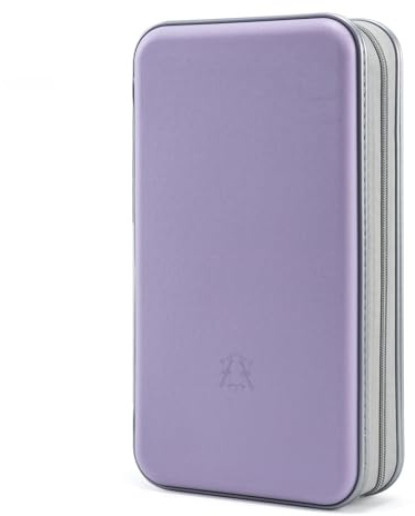 alavisxf xx CD Case, 96 Capacity Hard Plastic DVD Disc Storage Case Holder with Zipper - Portable CD DVD Organizer for Car, Home, Travel (Lavender)