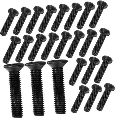 Amosfun 50piezas Tornillos De Fijación De Rosca Izquierda Para Mandril De Taladro Cabeza Plana Acero Resistente Para Herramientas Eléctricas Tornillos Insertables Para Porta Brocas