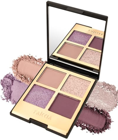 Palette Ombretti, 4 Ombretti Gotici, Color Oro Rosa Nude, marrone, High Pigmented Natural Neutral Palette Con Specchio, Texture Vellutata, Lunga Durata, Occhi Trucchi Donna-03
