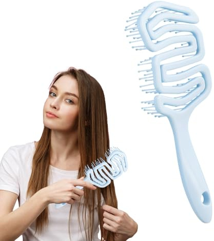 Cepillo Pelo, Peine Antitirones Masaje Curvo y Ventilado, Desenredar el Cabello, Desenredante Antienredos y Antirotura, Reducir Encrespamiento y Rotura, Rizado Antitirones, para Mujeres Hombres