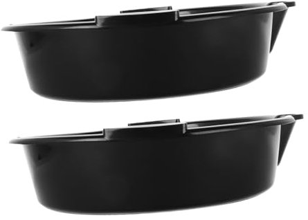 HORIALENCE 2 Pièces Bac de Récupération Huile Plastique Noir pour Entretien Automobile Reutilisable et Facile à Nettoyer Protection Les Fuites pour Changements Huile et Collecte de