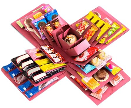 Boîte à goûter explosive - Décoration créative multi-couches - de Noël, pour Thanksgiving, maison, vacances, réveillon du Nouvel An, , adultes, famille, amis, fête de mariage