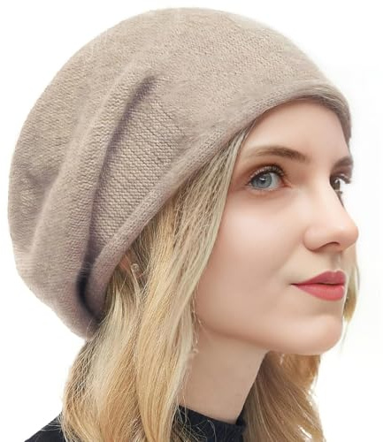 YUPZAR Bonnet d'Hiver Décontracté pour Femmes -Tricot de laine,Couvre-Chef pour Chimiothérapie,Cadeaux pour Femmes (Beige)