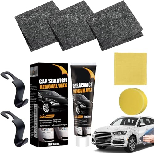 Nano - Paño para eliminar arañazos, para todo tipo de vehículos (3 unidades + 1 crema para arañazos)