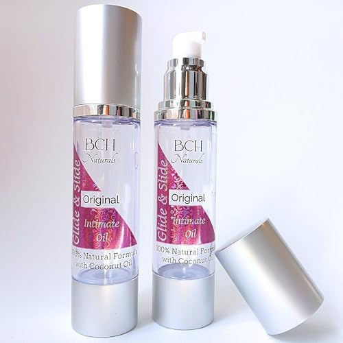 Glide & Slide Original Coconut Lubricant Oil Twin Pack | 2 × 50ml Bottles | 100% Vegan, Food-Grade & Silky Smooth | for Massage & Intimacy