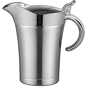 Rostfritt stål såsbåt, dubbelisolerad såskanna för sås, vaniljsås och grädde, hållbar elegant design, perfekt för underhållning och daglig användning