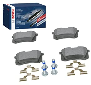 Bosch BP617 - Auto Bremsbeläge hinten - Bosch-Qualität - für leises Bremsen mit wenig Staub - ECE-R90 zertifiziert - kupferfrei - 1 Set mit 4 Bremsbelägen - mit Zubehör