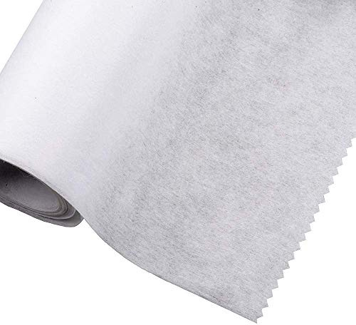 Tissu d’entoilage thermocollant - Léger, moyen, lourd, 75 cm de large (Blanc, Medium 90cm de large x 3 mètres)