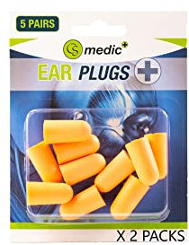CS Medic Ear Plugs - Soft Foam - Pack of 10 Pairs - Best for Noise Reduction - Work - Sleep - Flying - Concerts