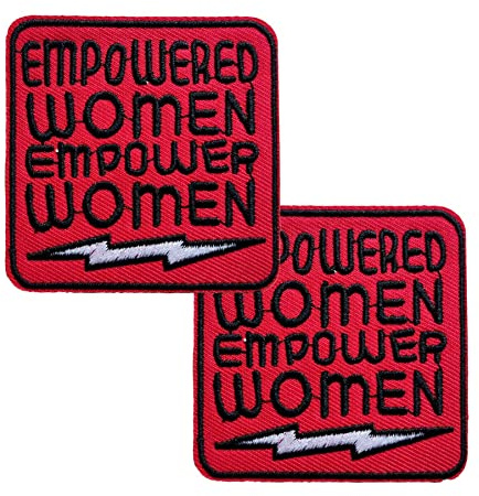 2.4 Small Red Feminism Patch - 2Pcs Empowered Women Empower Women Iron On Patch, Embroidered Patches Emblem Badge for Hats Bags Backpack Jeans
