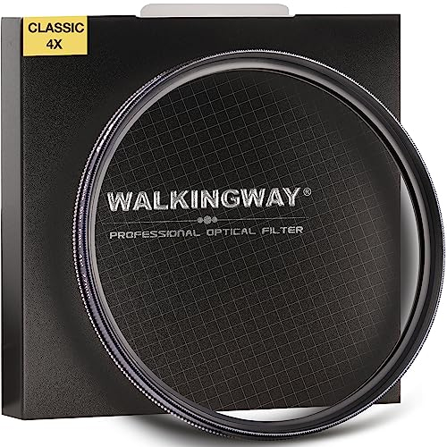 Walking Way 4 Punkte Sternfilter 72 MM Einstellbarer Kreuzfilter Sterneffektfilter aus Optisches Glas Star-Filter Gitterfilter mit Ultraschlankem Aluminiumrahmen (4X, 72mm)