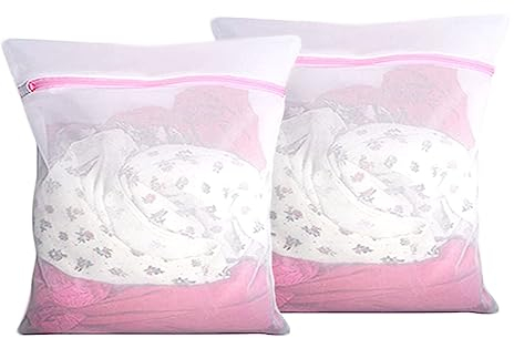 Net Laundry Bags 30 x 40 cm, Mesh Laundry Bags With Hidden Zipper, Washing Machine for Delicates, Bra, Socks, Baby Clothes, Durable Washing Machine bag, Reusable Delicate Laundry Bag (2 Pcs)