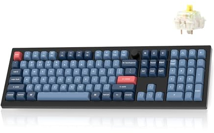 Keychron V6 Max Wireless Custom Mechanical Keyboard, 2.4 GHz Bluetooth QMK Full-Size Layout RGB with Hot-swappable Gateron Banana Switch Compatible with Mac Windows Linux