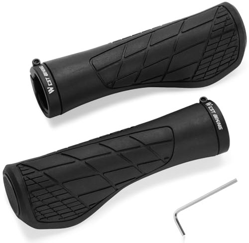 Nutmanel cykelhandtag ergonomiska, halkfritt gummi, dubbelt lås, MTB-handtag för e-cykel, stadscykel, turcykel, trekkingcykel
