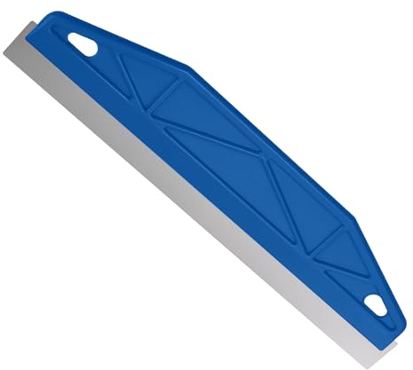 Paint Trim Guard 12 Inch Wallpaper Scraper Edge Painting Tool Paint Shield Painter Straight Skirting Board Multi-Purpose Stainless Steel Perfect for Cutting in Precision Smearing Repairing (Blue)