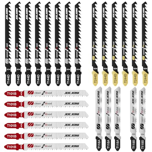 Juego de Hojas de Sierra de Calar, 25pcs Hojas de Sierra de Calar con Mango en T, Hojas de Sierra de Calar con Estuche de Almacenamiento, Accesorios de Sierra de Calar para Madera, Plástico y Metal.