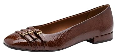 Tamaris Women's Vegan Ballerina Shoes, Cognac, 5 UK