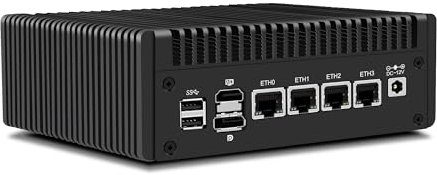 CWWK Mini PC N150 (Upgraded N100) Firewall Appliance, OPNsense Mini-Computer mit 4 Port i226-V 2.5GbE LAN, F4 Fanless Micro PC ohne RAM/SSD/OS, PCIe3.0 x4, Dual 4K Display, TF