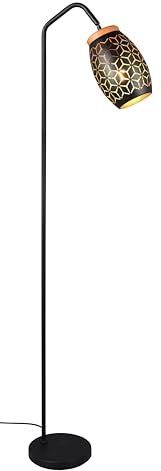 Reality Leuchten Golvlampa Bidar R41571031, metall svart matt/guld, exkl. 1 x E27