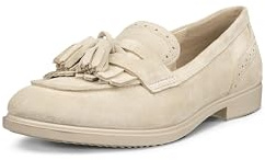 ECCO Women's Dress Classic 15 Tassel Loafer, Sand Suede, 9-9.5