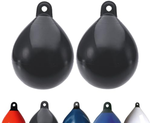 12skipper Majoni - Set di 2 parafanghi rotondi per palloncini, colore: nero, diametro: 35 cm