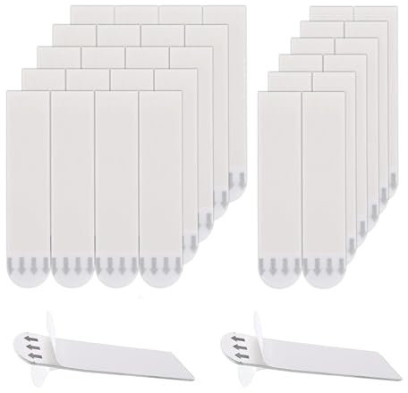 36 Pcs Wall Picture Frame Hanging Strips, Heavy-Duty Adhesive Stickers | Damage-Free No-Nail Fastening, For Photos Mirrors And Wall Decor, White Frame Hanger Design