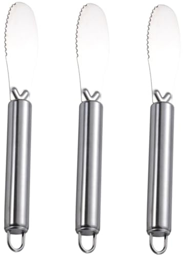 POPETPOP 3pièces Épandeur à Beurre Et Fromage Acier Inoxydable Lot De Ustensiles à Tartiner Longs Pour Sandwichs Et Crème