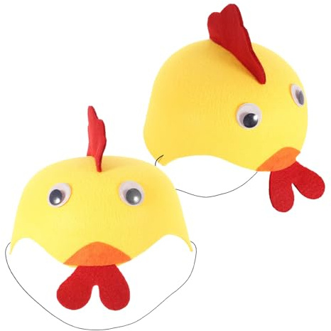 HEALSOPTHY Cappellino da Festa a Tema Animale per Piccoli Set 2 Pezzi Cappelli per Costumi da Pollo in Feltro Morbido Riutilizzabili e Traspiranti per Compleanni e Feste di Travestimento